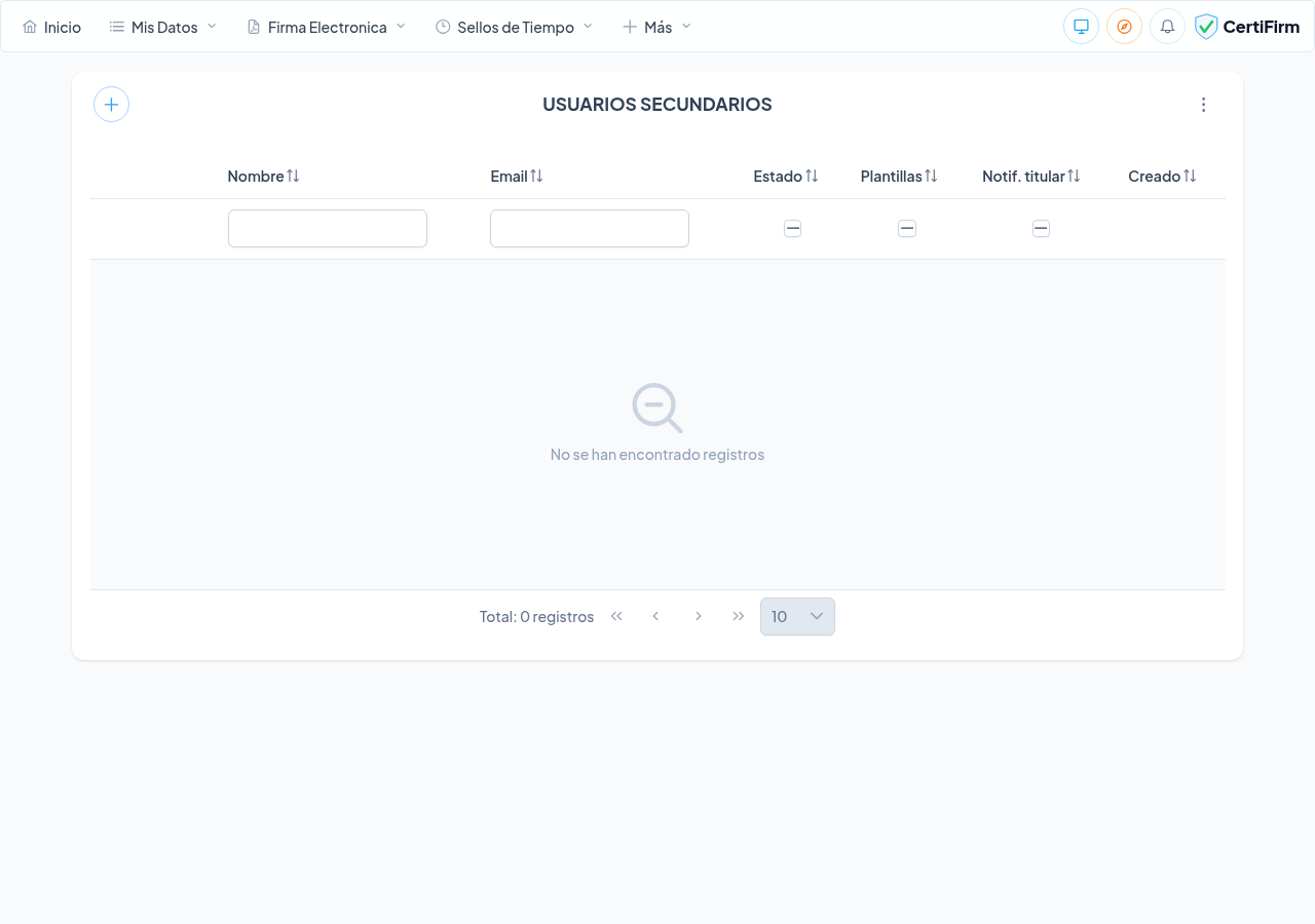 Gestión de subusuarios o usuarios secundarios